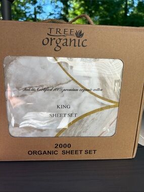 Tree Organic King Sheet Set 2000 Collection 100% Organic Cotton Deep Pocket